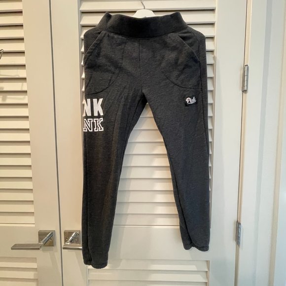 Pink Charcoal Grey Jogger Sweatpants Size S - Picture 2 of 5